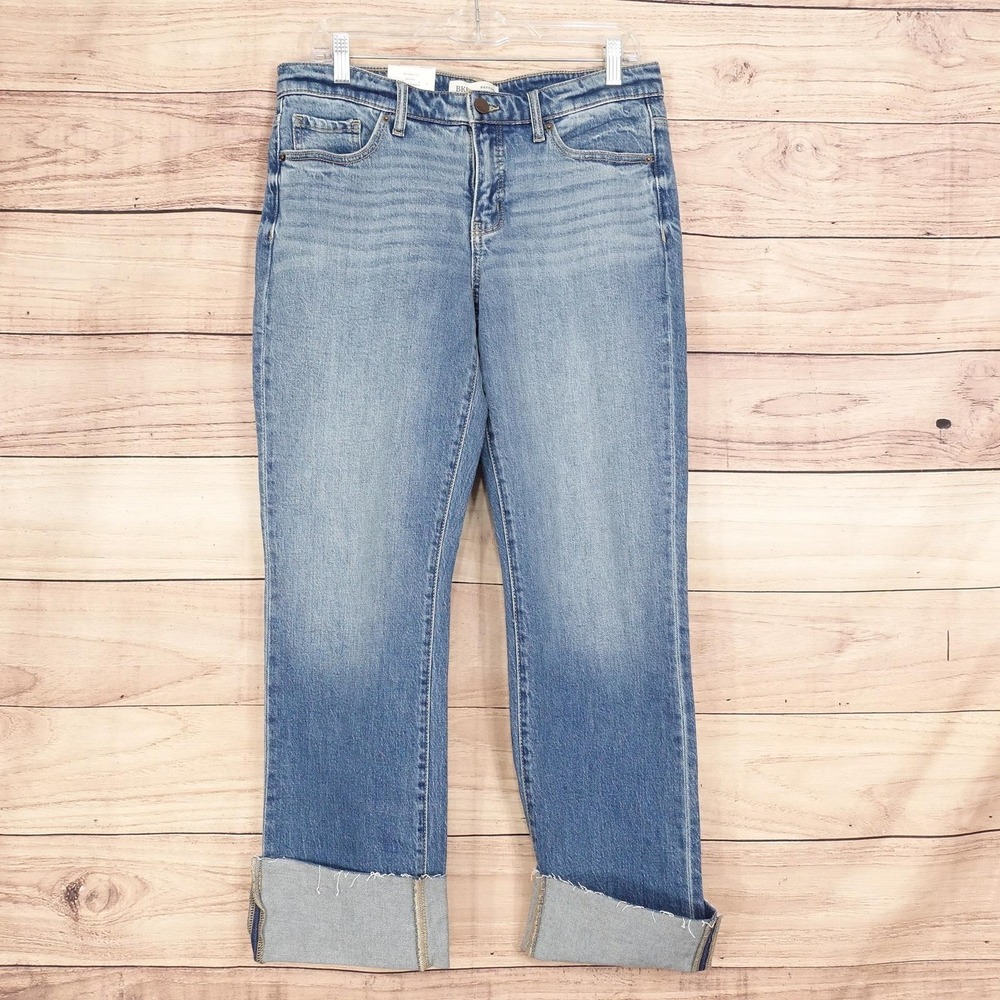 BKE Payton Cropped Straight Jeans Womens 29x28 Blue Med Wash Stretch Denim